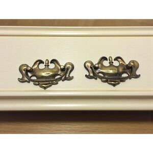 Vintage Harris Brass Drawer Pulls Set Of 2 Ornate Decorative Handles For Furnitu